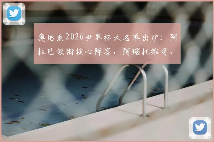 奥地利2026世界杯大名单出炉:阿拉巴领衔核心阵容,阿瑙托维奇、莱默等旅欧球星悉数在列,附球员位置解析